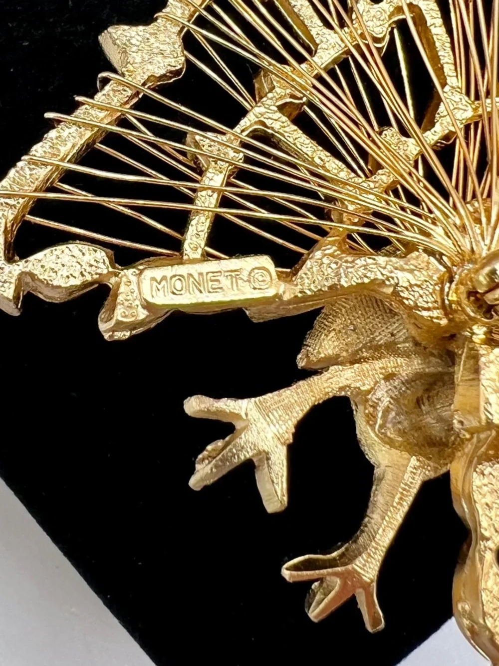 Monet Peacock Spinneret Brooch